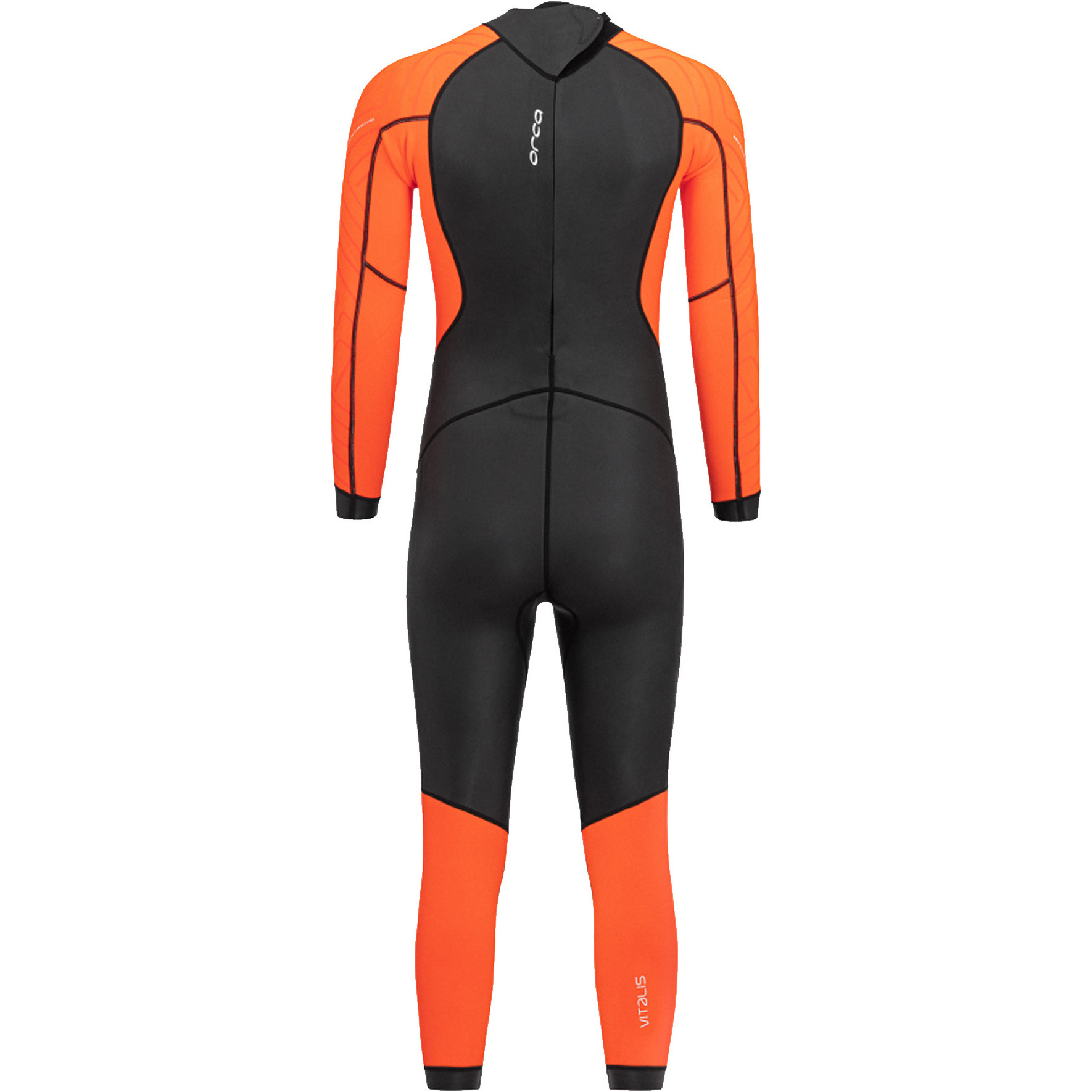 2026 Orca Da Uomo Vitalis Hi-Vis Back Zip Open Water Swim Muta NN27 - Black